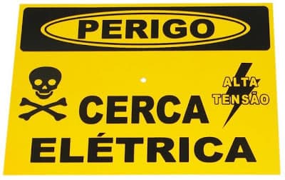 Placa de Aviso Cerca Elétrica